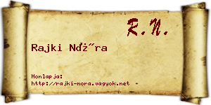 Rajki Nóra névjegykártya