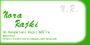 nora rajki business card